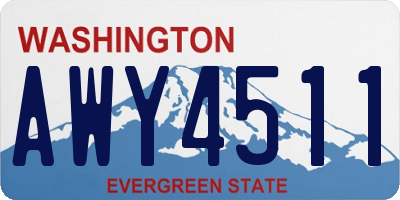 WA license plate AWY4511