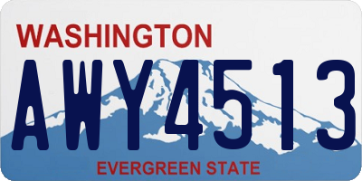 WA license plate AWY4513