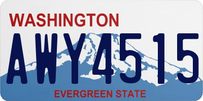 WA license plate AWY4515