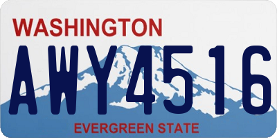 WA license plate AWY4516