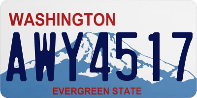 WA license plate AWY4517