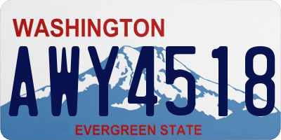 WA license plate AWY4518