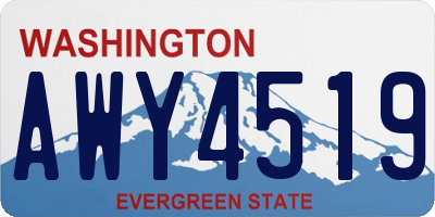 WA license plate AWY4519