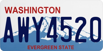 WA license plate AWY4520