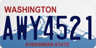 WA license plate AWY4521