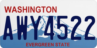 WA license plate AWY4522