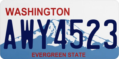 WA license plate AWY4523