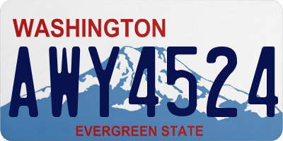 WA license plate AWY4524