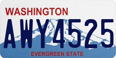 WA license plate AWY4525