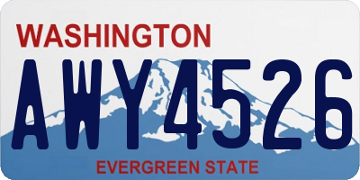 WA license plate AWY4526