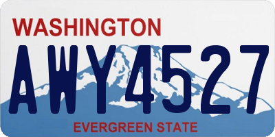 WA license plate AWY4527