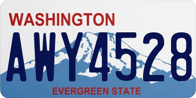 WA license plate AWY4528
