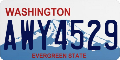 WA license plate AWY4529