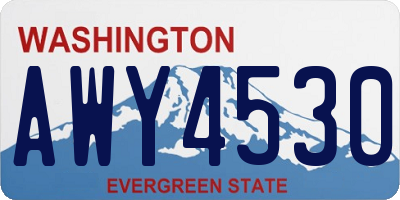 WA license plate AWY4530