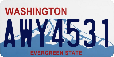 WA license plate AWY4531