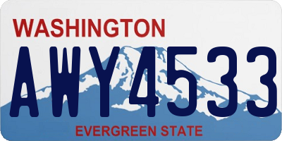WA license plate AWY4533