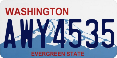 WA license plate AWY4535