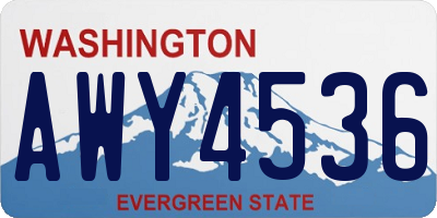 WA license plate AWY4536