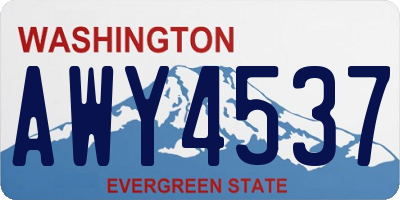 WA license plate AWY4537