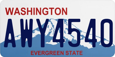 WA license plate AWY4540