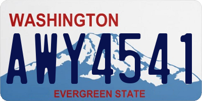 WA license plate AWY4541