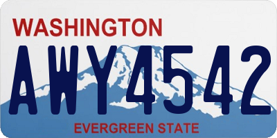 WA license plate AWY4542