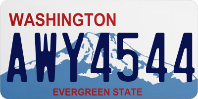 WA license plate AWY4544