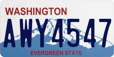 WA license plate AWY4547