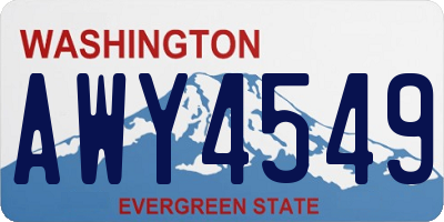 WA license plate AWY4549