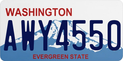 WA license plate AWY4550