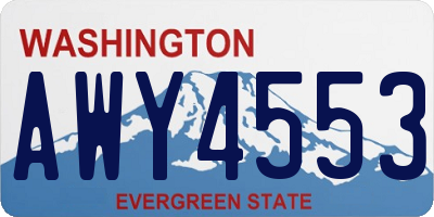 WA license plate AWY4553