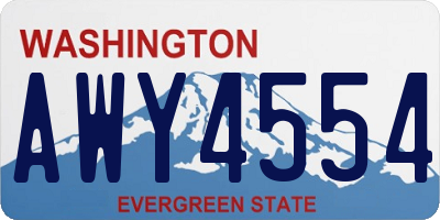 WA license plate AWY4554