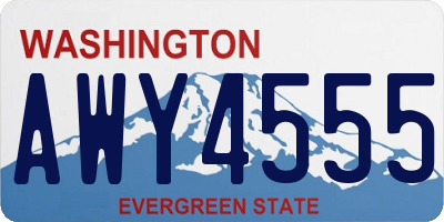 WA license plate AWY4555