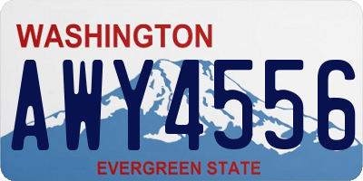 WA license plate AWY4556