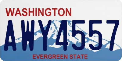 WA license plate AWY4557