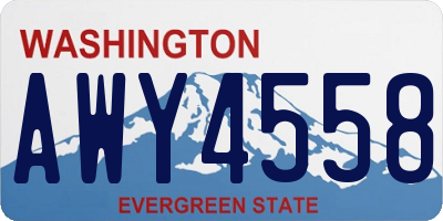 WA license plate AWY4558