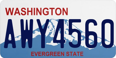WA license plate AWY4560