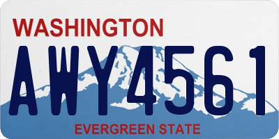 WA license plate AWY4561