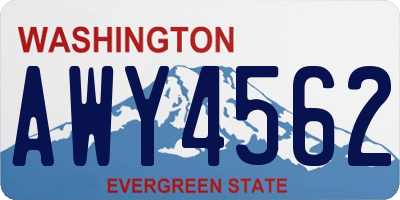 WA license plate AWY4562