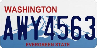 WA license plate AWY4563