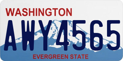 WA license plate AWY4565
