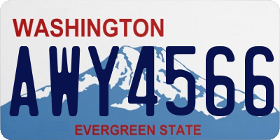 WA license plate AWY4566