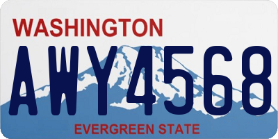 WA license plate AWY4568