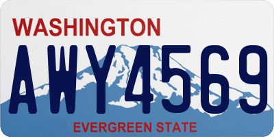 WA license plate AWY4569