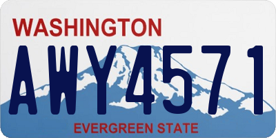 WA license plate AWY4571