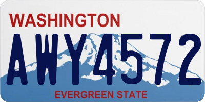 WA license plate AWY4572