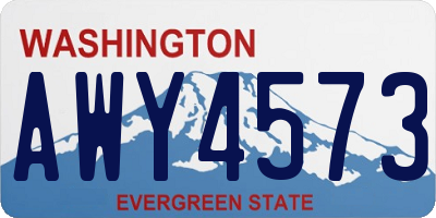 WA license plate AWY4573