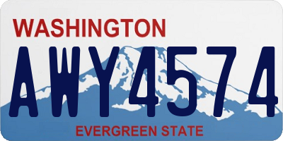 WA license plate AWY4574