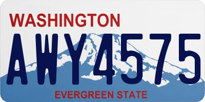 WA license plate AWY4575