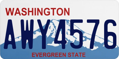 WA license plate AWY4576
